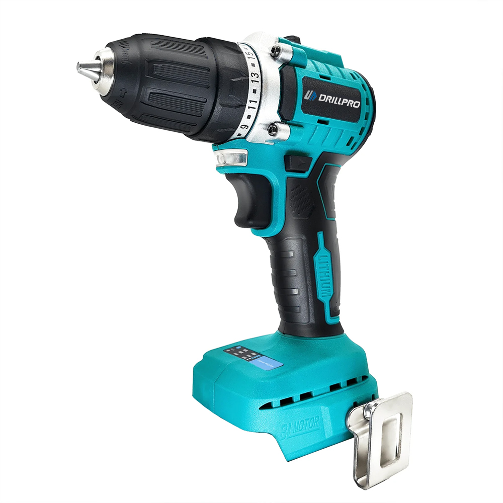 Drillpro18VBrushlessCordlessDrillPowerToolwithKeylessChuck2-SpeedControlCompactDesignLEDLightforHome-2006029-6