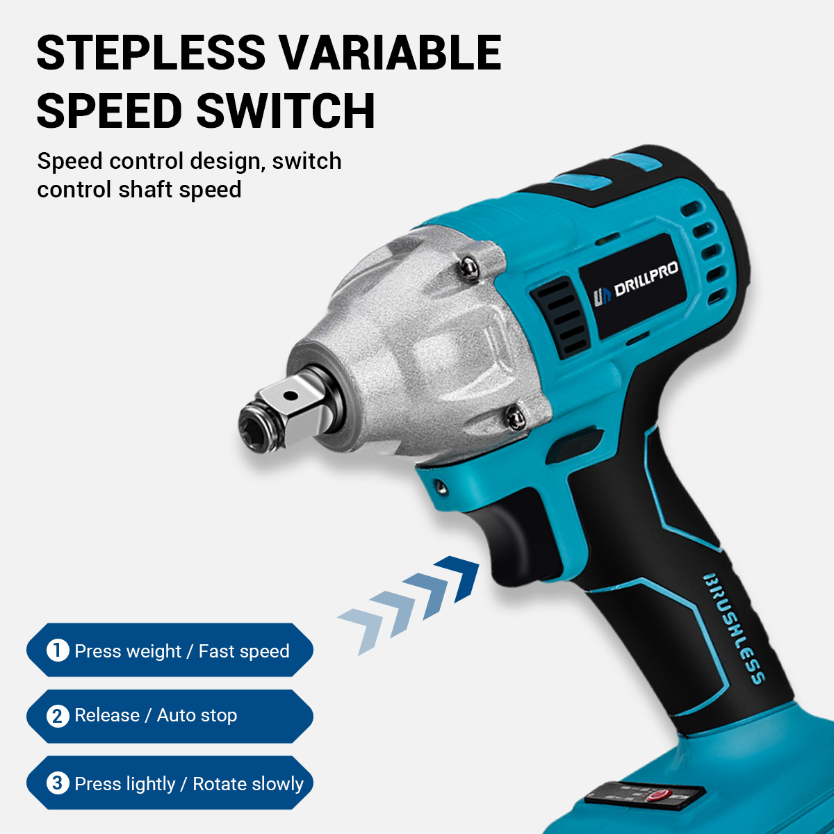DrillproPowerToolSetElectricWrench125mmAngleGrinder13mmElectricDrillRotaryHammerCompatiblewithMakBat-2008311-5