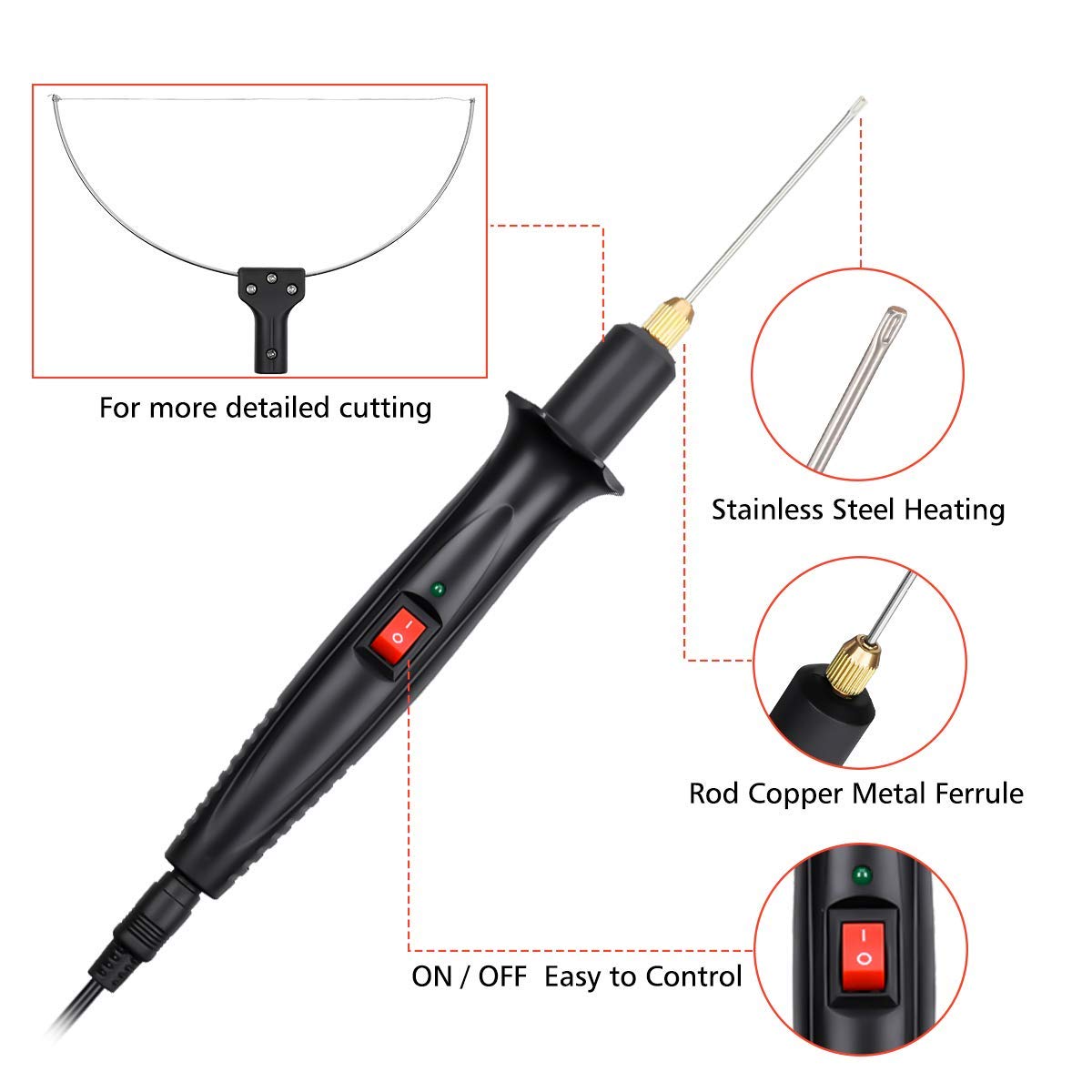 GOCHANGE8PcsFoamCutterElectricCuttingMachinePenToolsKit100-240V18WStyrofoamCuttingPenUKPlug-1438977-4