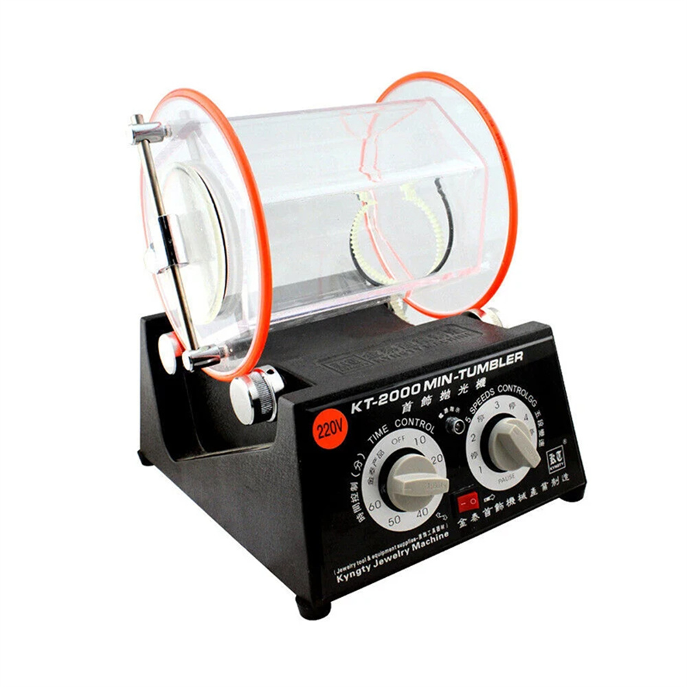 KT2000Heavy-DutyRotaryTumblerJewelryPolishingMachine5kgCapacityBidirectionalRotationTimeControlCompa-2006276-2