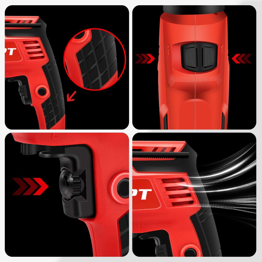 MPTCordedACElectricHammer550W13mmChuckImpactDrillwithAuxiliaryHandleVariableSpeedandMultifunction-1985546-7