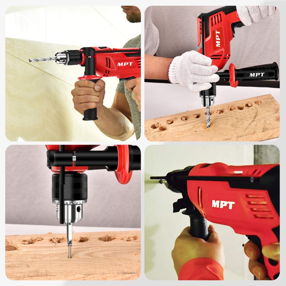 MPTCordedACElectricHammer550W13mmChuckImpactDrillwithAuxiliaryHandleVariableSpeedandMultifunction-1985546-8