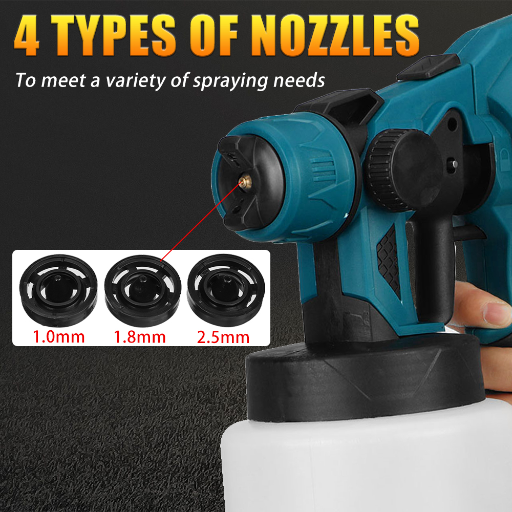 MUSTOOL1300W25000RPMCordlessPaintSprayerSprayGunswithNozzles800MLPot-1939785-7