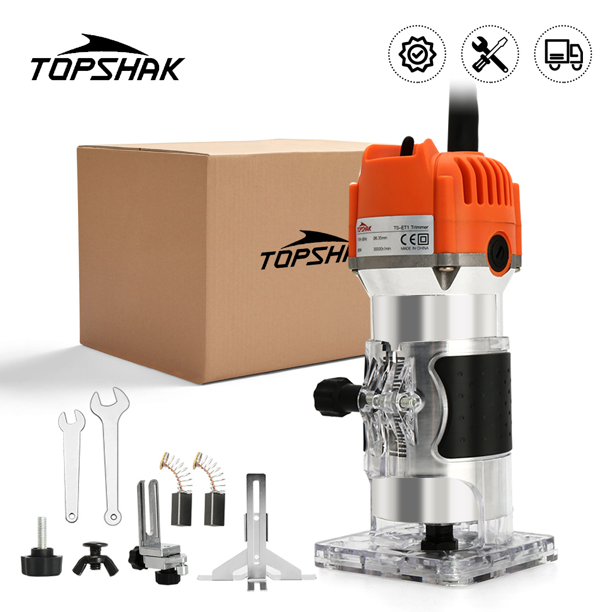 TopshakTS-ET1800W110V220VElectricWoodTrimmer635mmSteelChuckForWoodRouterChamferingGroovingCurveCutti-1809819-9