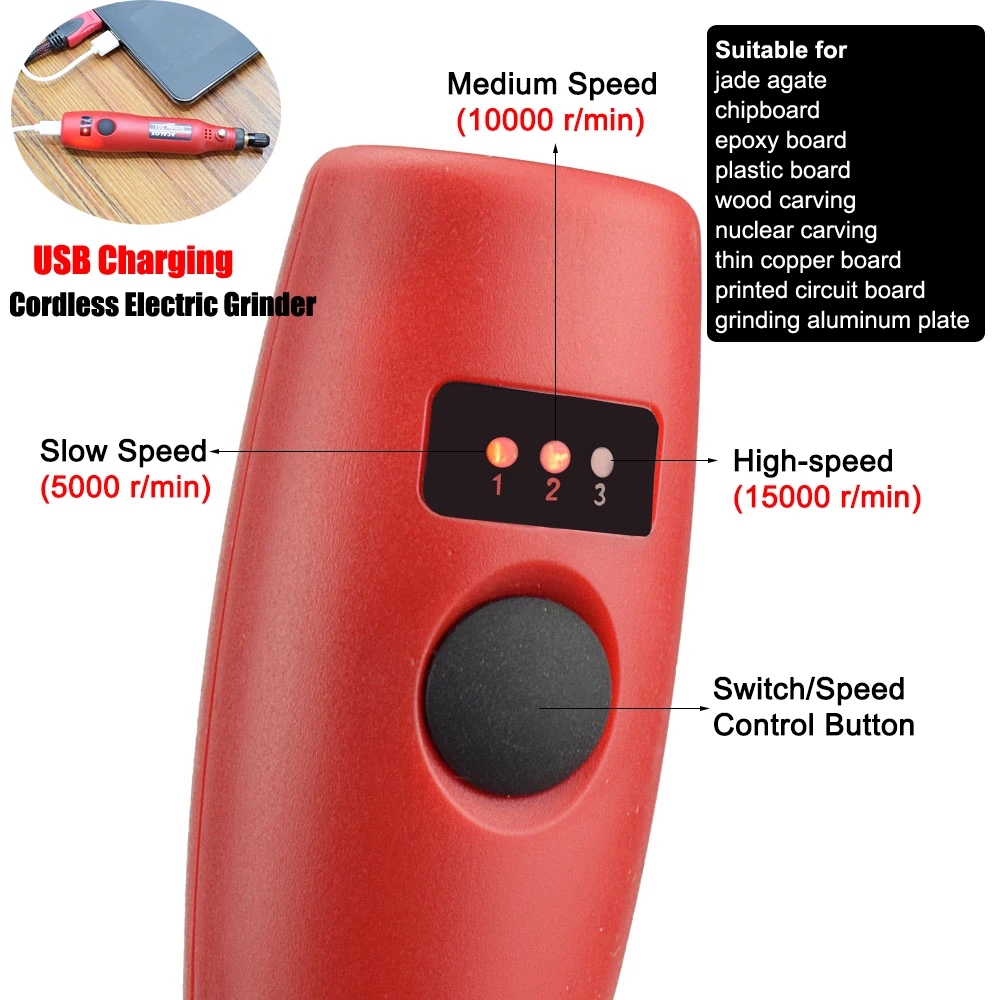 USBCharging10WGrindingMachineMiniWirelessVariableSpeedRotaryToolsKitEngraverPenforMillingPolishing-1977152-5