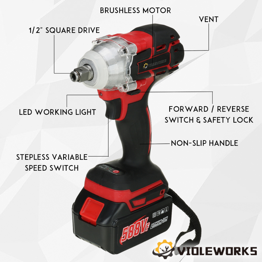 VIOLEWORKS580NM2in1ElectricCordlessBrushlessImpactWrenchDriverSocketScrewdriver-1823402-3