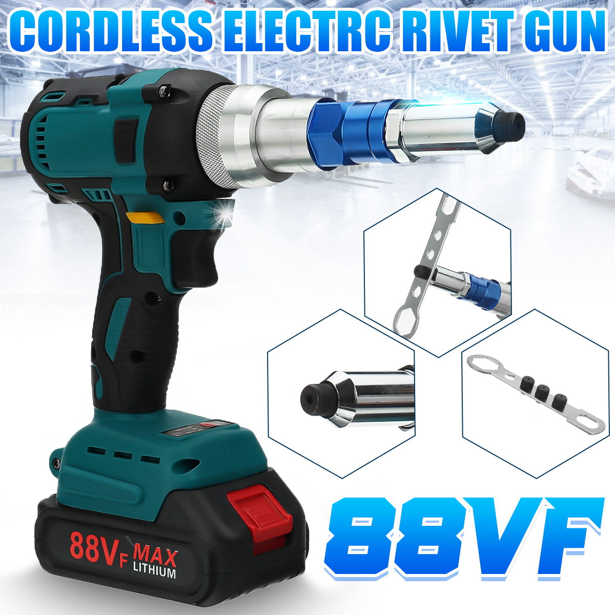 VIOLEWORKS88VFBrushlessRivetRiveterGunsAutomaticBlindRiveterFitMakita18V-1885529-3