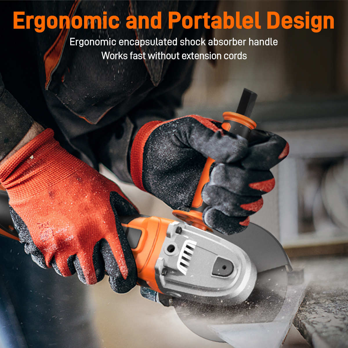 VKRVKN220V8000RPMCordlessAngleGrinderLi-IonBatteryPowerAngleGrinders3-PositionErgonomicHandleDust-Pr-2007865-5