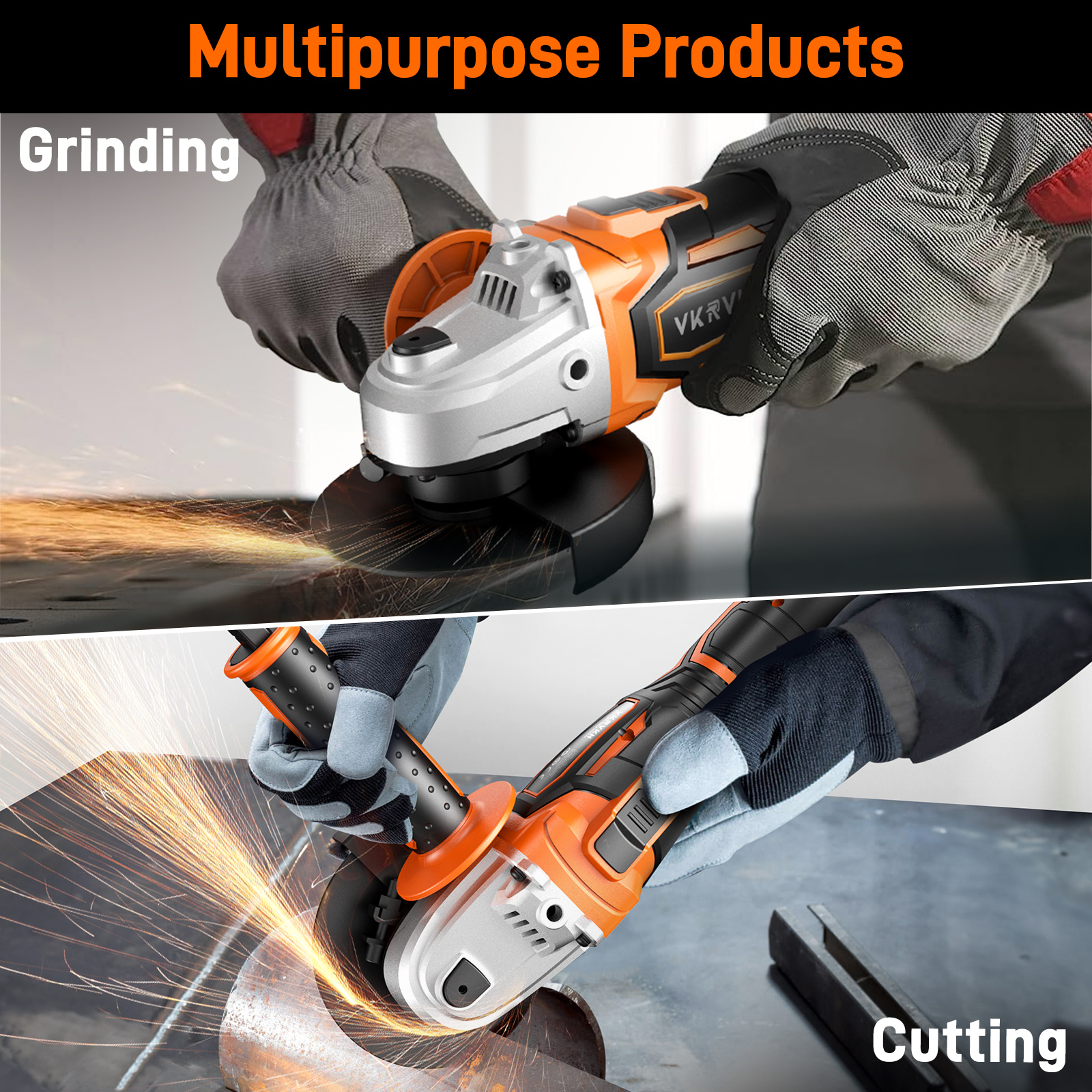 VKRVKN220V8000RPMCordlessAngleGrinderLi-IonBatteryPowerAngleGrinders3-PositionErgonomicHandleDust-Pr-2007865-10