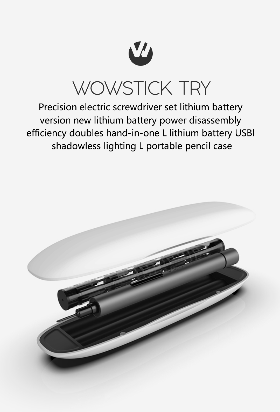 WOWSTICKTRYElectricScrewdriverDeepSpaceAshCompactDesignwith20BatchHeads180DaysStandbyLongBatteryLife-1994196-1
