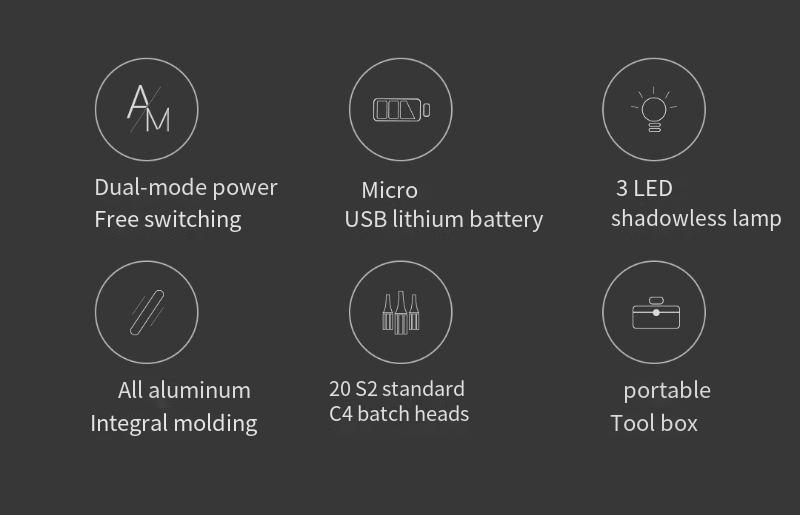 WOWSTICKTRYElectricScrewdriverDeepSpaceAshCompactDesignwith20BatchHeads180DaysStandbyLongBatteryLife-1994196-2