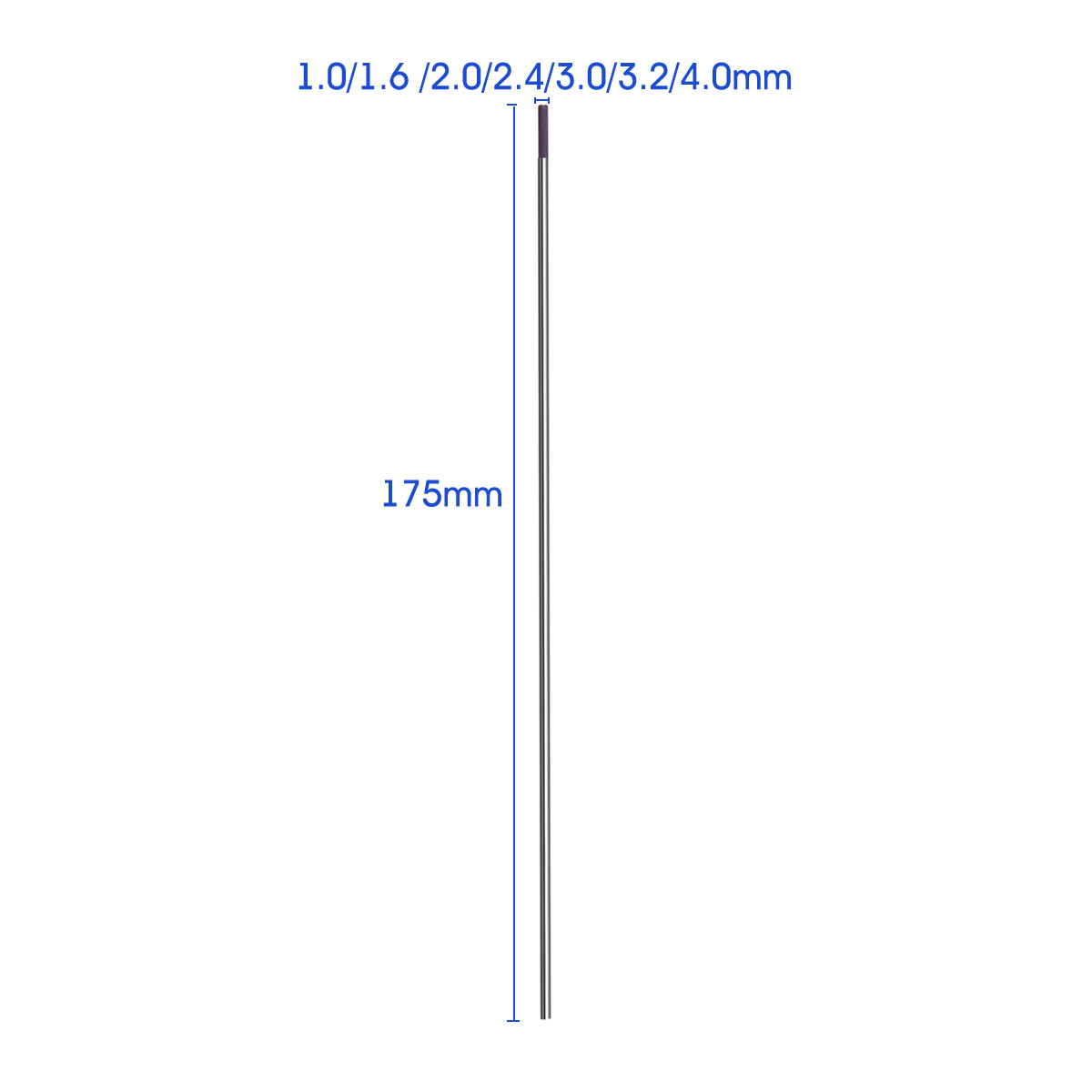 10Pcs10-40mmTIGTungstenLanthanatedWeldingElectrodePurpleWESTipRod-1771439-2