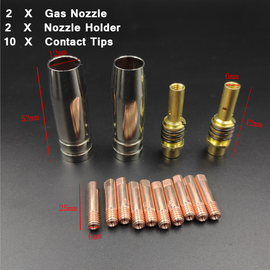 14Pcs15AKWeldingTorchConsumables06mm08mm09mm10mm12mmMIGTorchGasNozzleTipHolderof15AKMIGMAGWeldingTor-1980562-2