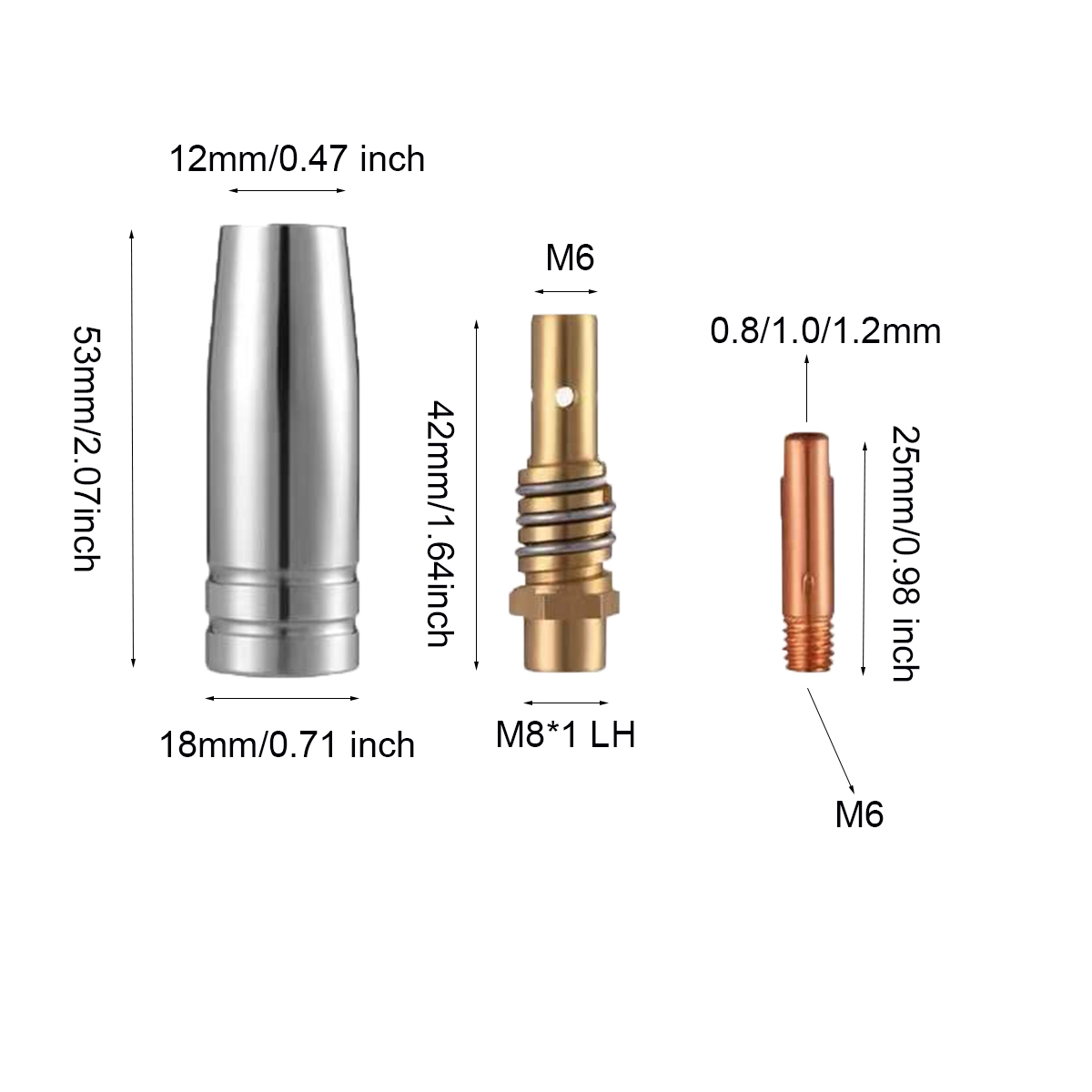 14Pcs15AKWeldingTorchConsumables06mm08mm09mm10mm12mmMIGTorchGasNozzleTipHolderof15AKMIGMAGWeldingTor-1980562-6