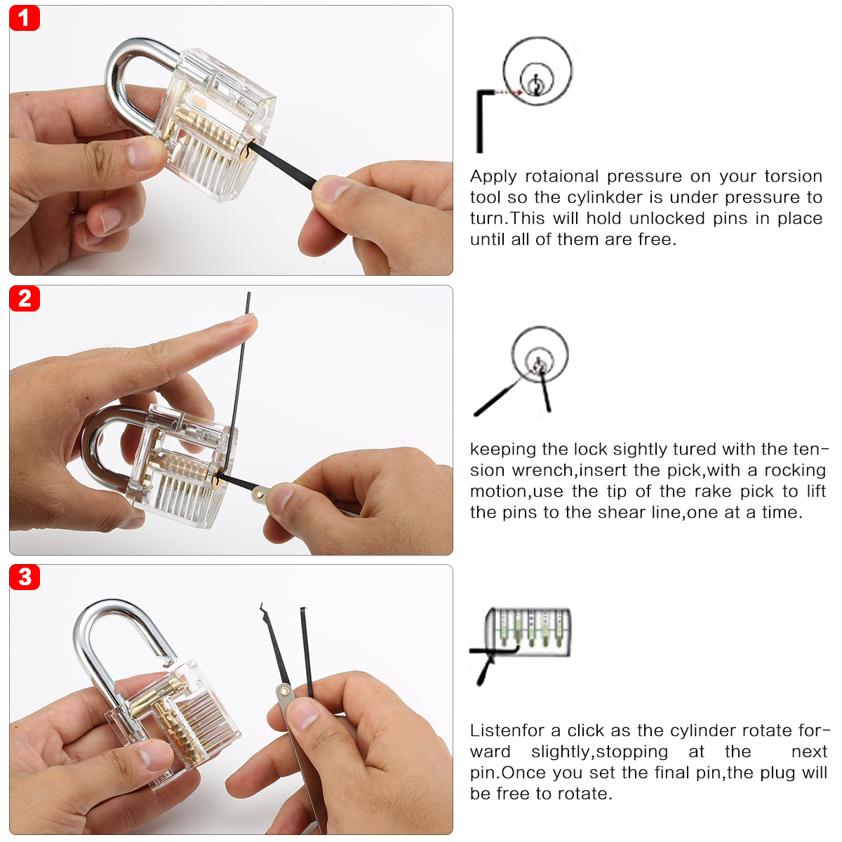 15PcsLockPicksSetKeyExtractorToolUnlockingPracticewithTransparentPracticePadlock-1337855-3