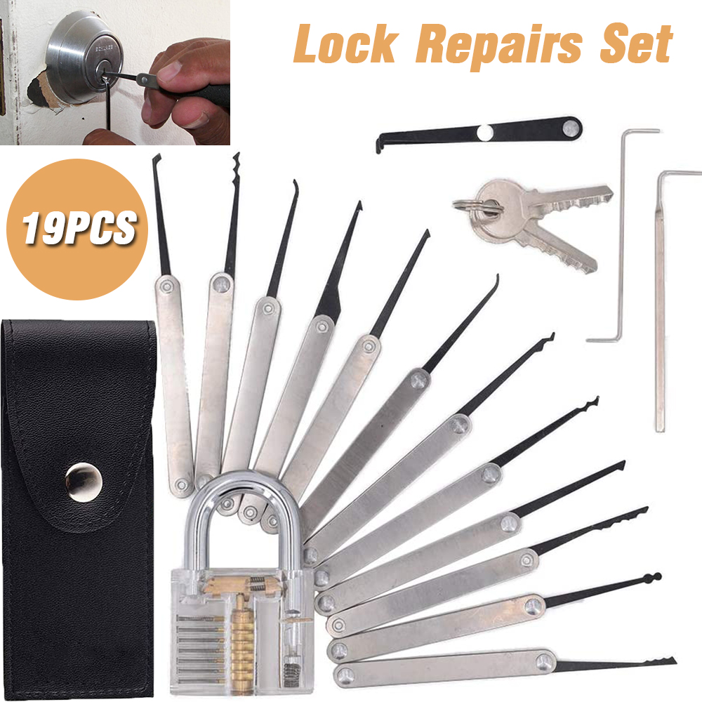 19PcsStainlessSteelLockSetGiftKitsLockRepairSetsforDoorLock-1687335-1