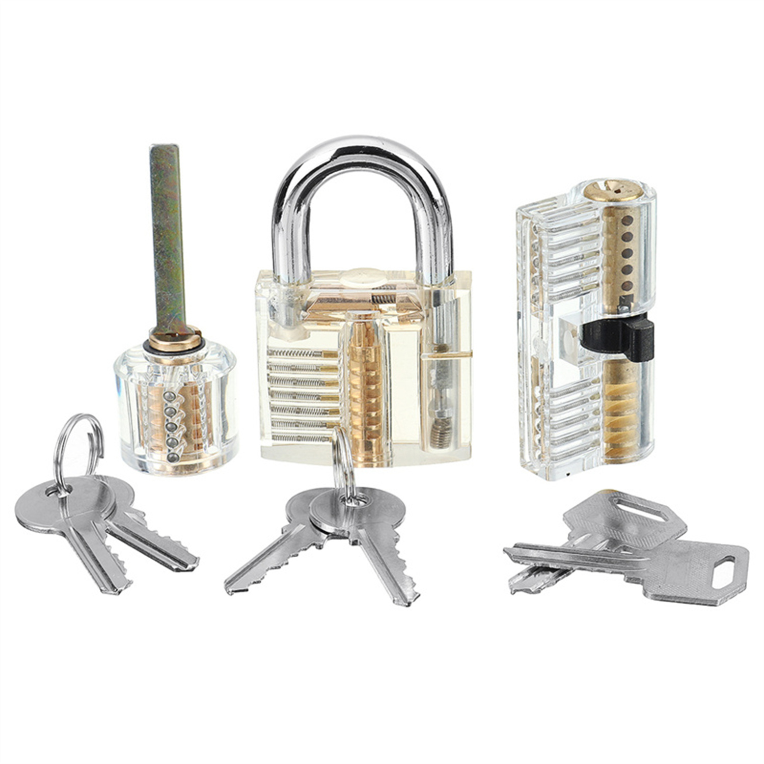 26PCSLocksmithTrainingSetSpringSteelwith3TransparentPadlocksForEasyVisualLearningPortableDesignInclu-2005758-4