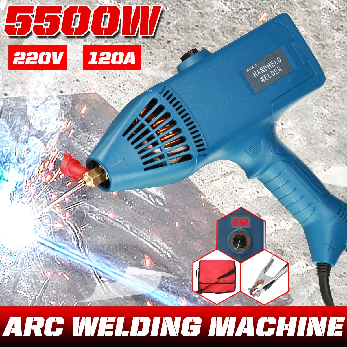 5500WARCWeldingMachineHandheldElectricWeldingToolswithGroundWireMetalClip220VEUPlug-1901484-2