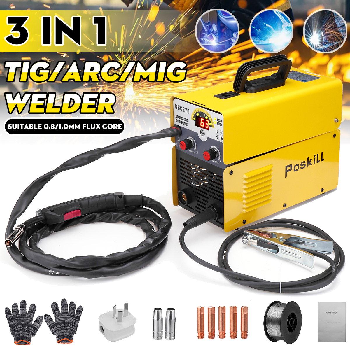 AC220V3in1MIGARCTIGElectricWeldingMachineLCDDigitalHandheldWelderInverterTool-1914102-1