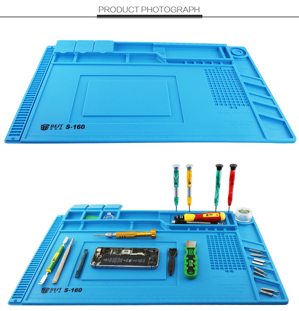 BESTS160MagneticHeatInsulationSiliconePadDeskMatMaintenancePlatformBGASolderingRepairStation-1415938-2