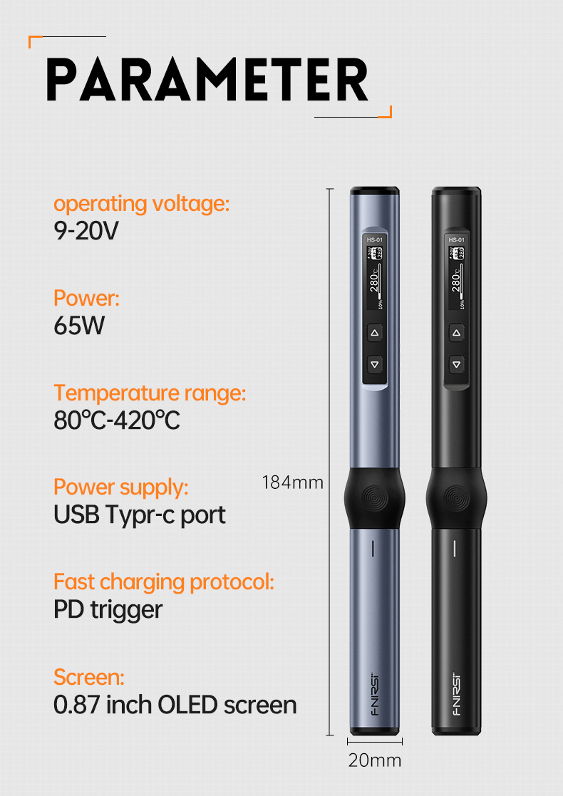 FNIRSIHS-01PD65WIntelligentPortableElectricSolderingIronInternalHeatingDigitalDisplayConstantTempera-1981524-9