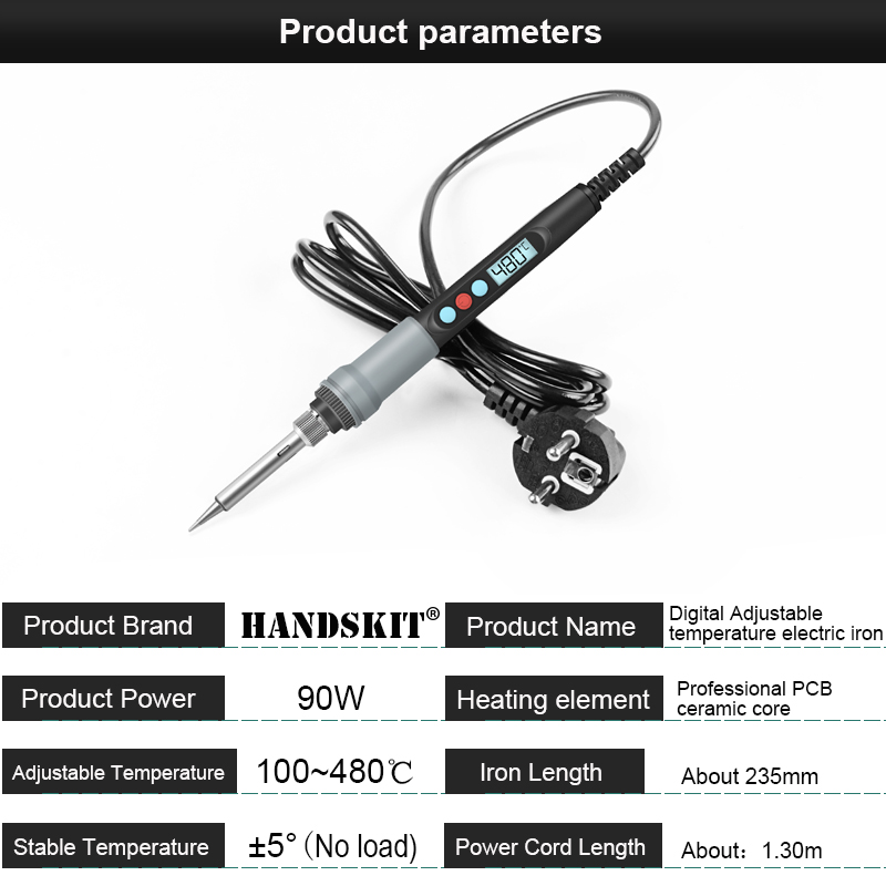 HANDSKITSI92690WDigitalAdjustableTemperatureElectricSolderingIronKitforBGASMDPCBICRepairWithoutSpare-1867171-4