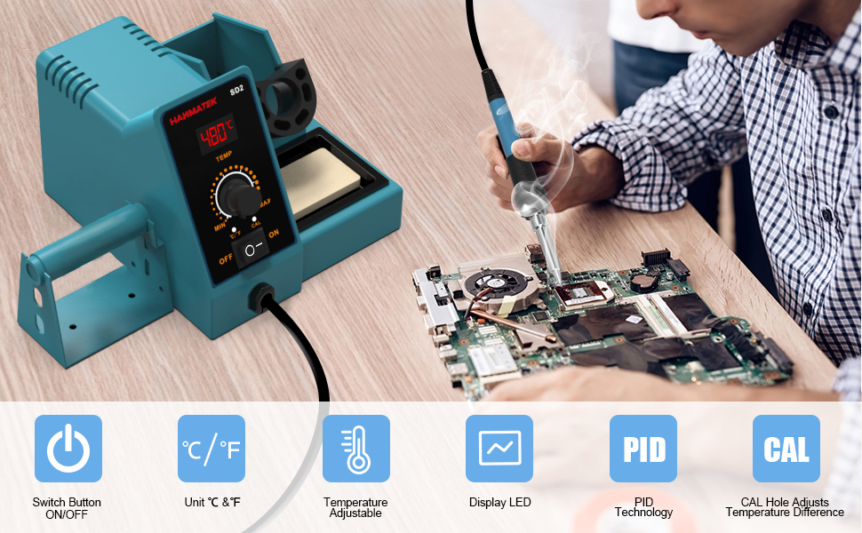 HANMATEKSD1SD2SolderingIronStation60W392-896FastHeatPIDTechnologyStableTemperatureComeswithEssential-2008415-11