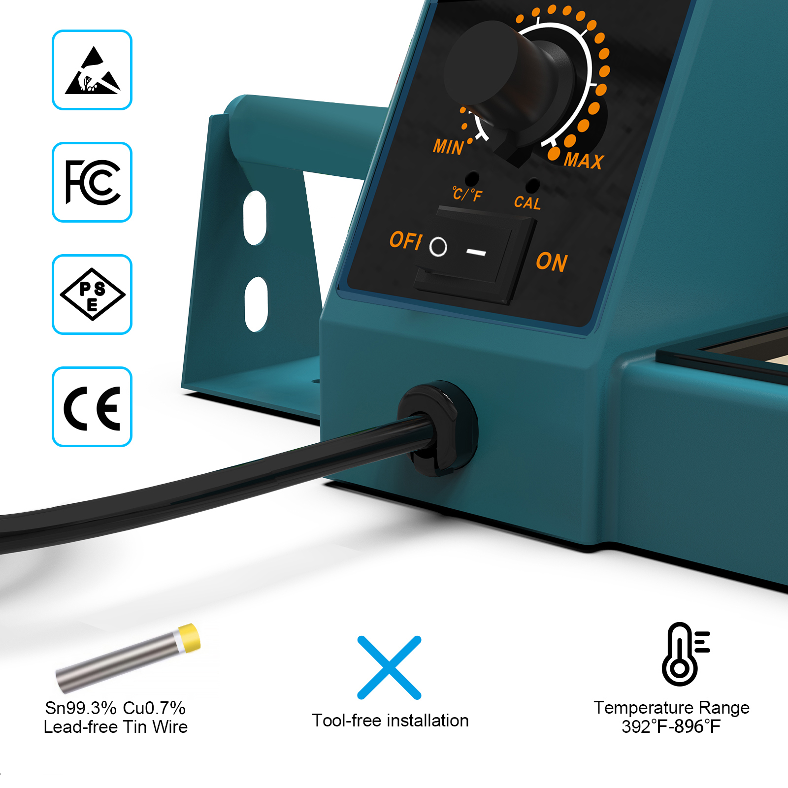 HANMATEKSD1SD2SolderingIronStation60W392-896FastHeatPIDTechnologyStableTemperatureComeswithEssential-2008415-3