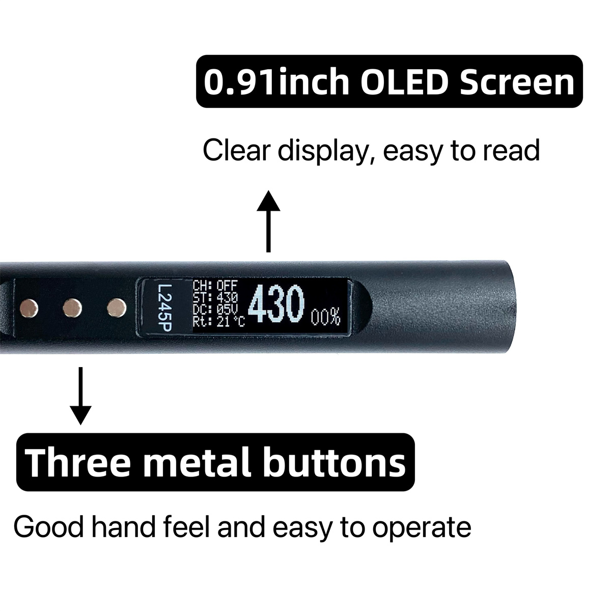 L245PSmartSolderingIronCNCMetalCaseDualPDDCPower65W-100WFastHeating091inchOLEDDisplayBestforDIYProje-1996816-5
