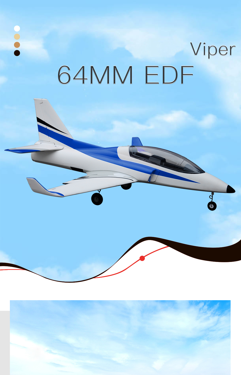 AFMODELViper64mmEDF1000mmWingspan3DAerobaticsEPORCAirplaneJetKITPNP-2009718-1