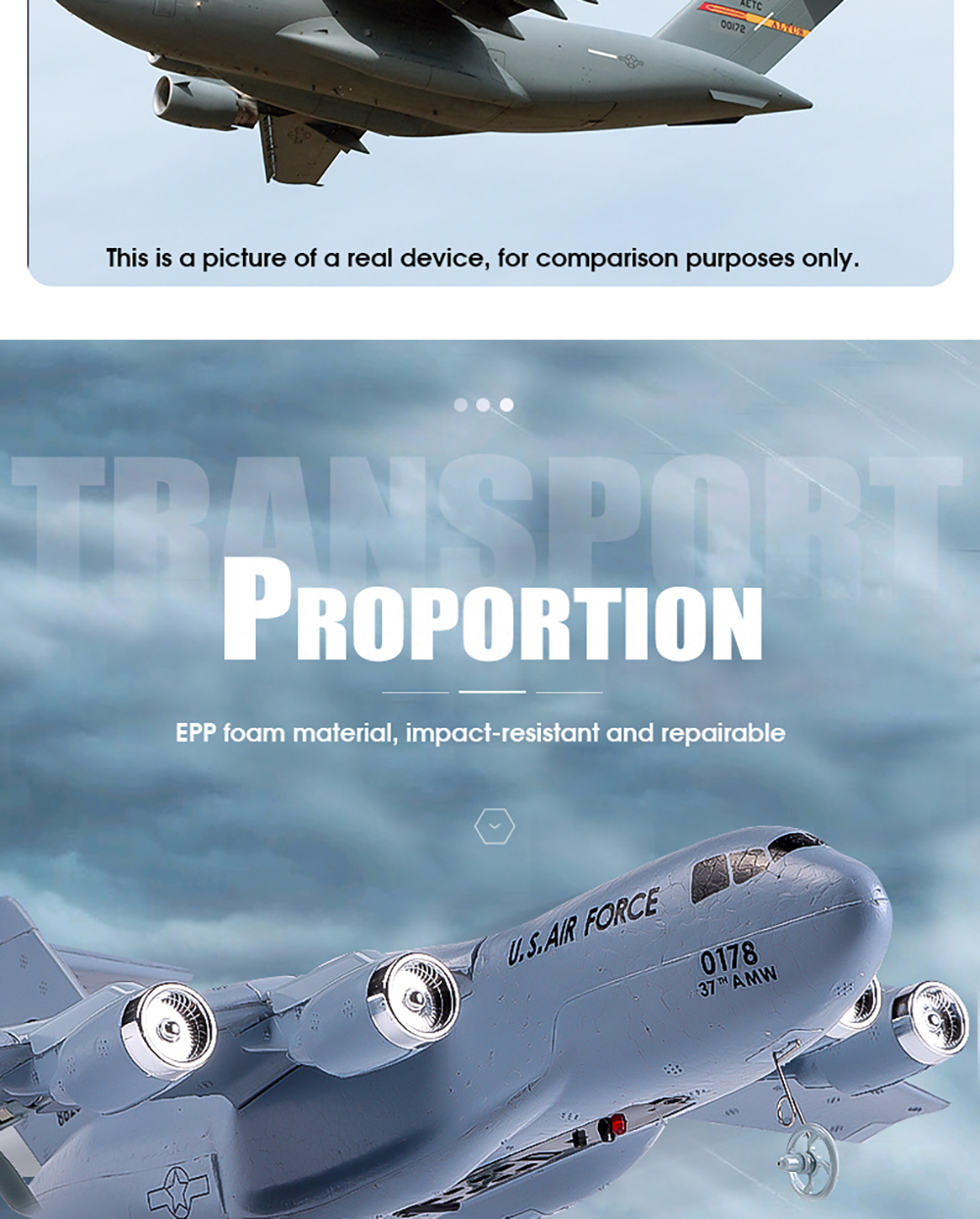 C17C-17Transport390mmWingspan24GHz2CH6-AxisGyroEPPRCAirplaneGliderRTFforBeginner-2001212-4