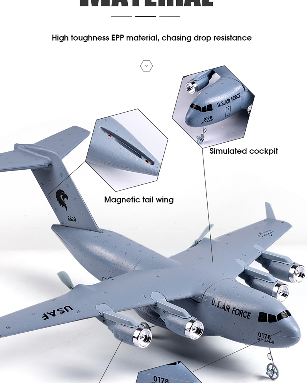 C17C-17Transport390mmWingspan24GHz2CH6-AxisGyroEPPRCAirplaneGliderRTFforBeginner-2001212-10