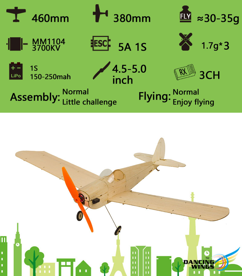 DancingWingsHobbyK09MiniSpacewalker460mmWingspanBalsaWoodRCAirplaneAircraftFixedWingKITKITPowerCombo-1983480-1