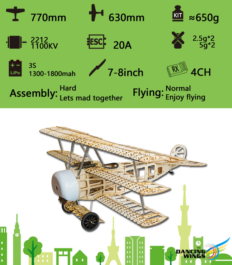 DancingWingsHobbyS17FokkerDrI770mmWingspanBalsaWoodRCAirplaneFighterKITKITPowerCombo-1982707-3