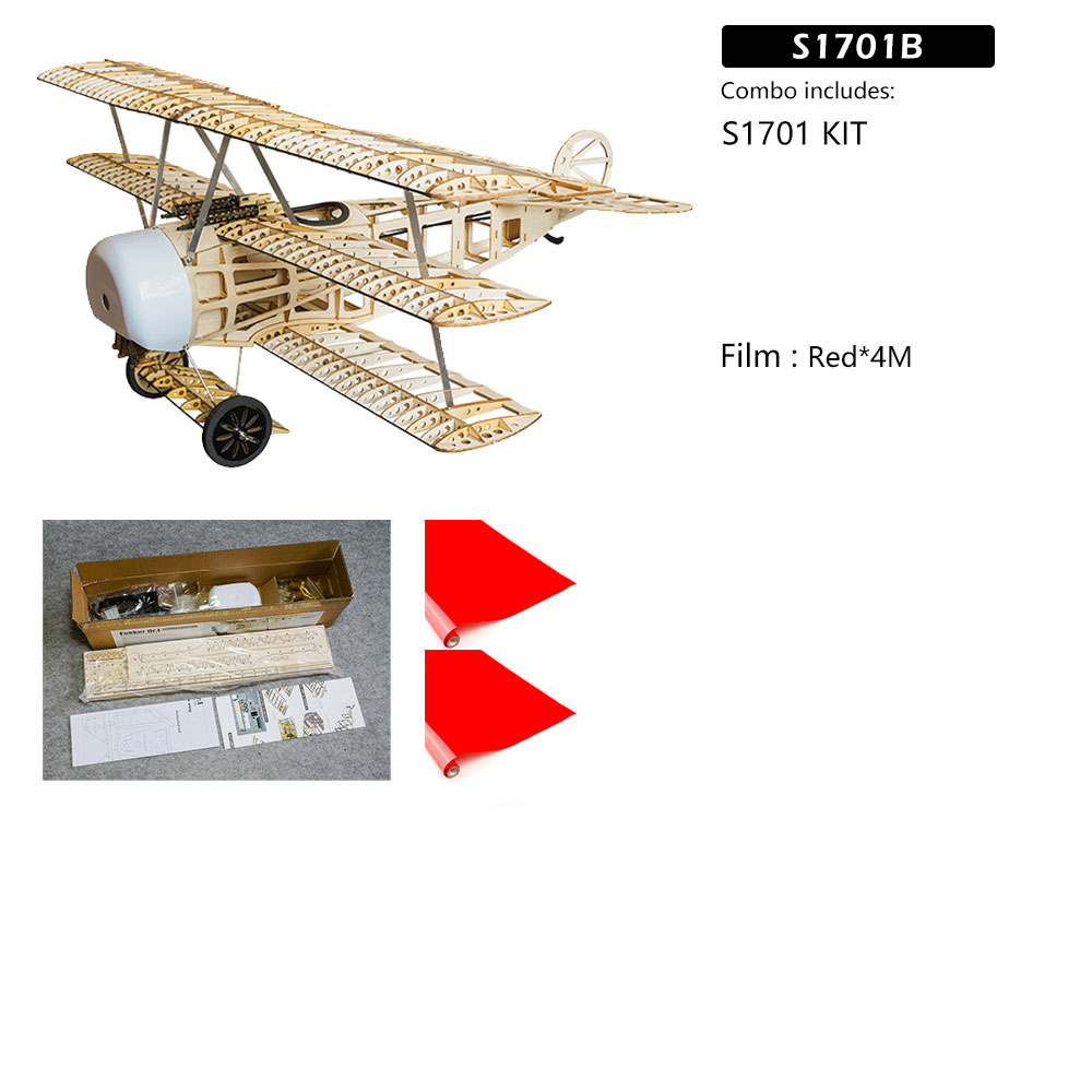 DancingWingsHobbyS17FokkerDrI770mmWingspanBalsaWoodRCAirplaneFighterKITKITPowerCombo-1982707-10