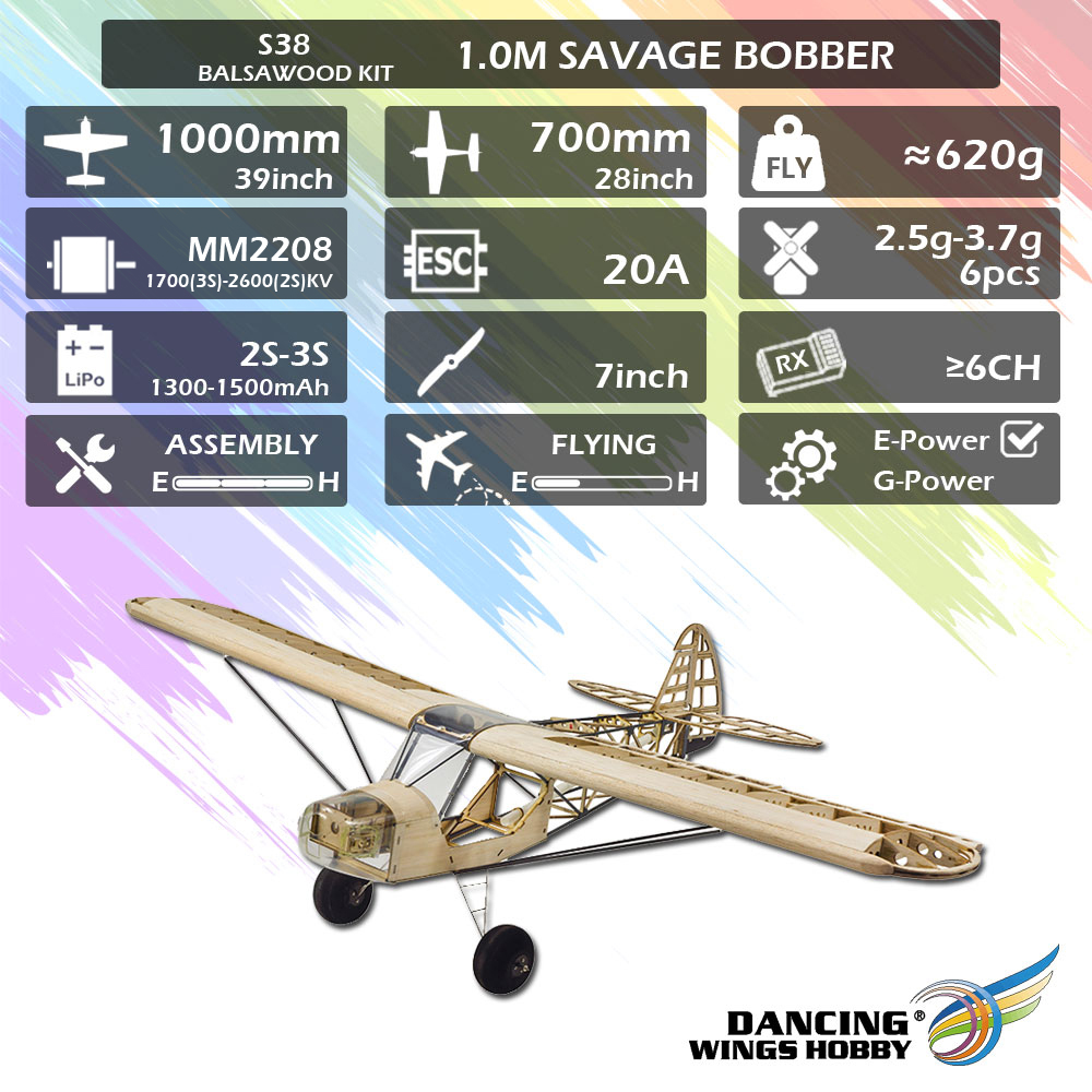 DancingWingsHobbyS38SavageBobber1000mmWingspanBalsaWoodRCAirplaneKITKITPowerCombo-1983459-1