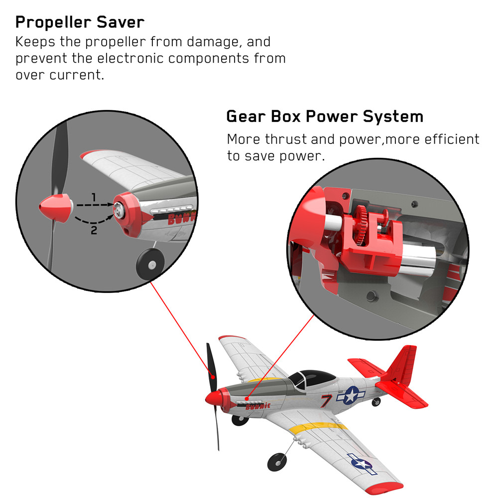 EachineMiniMustangP-51DV2761-5EPP400mmWingspan24G6-AxisGyroRCAirplaneTrainerFixedWingBNFRTFOneKeyRet-1576734-7