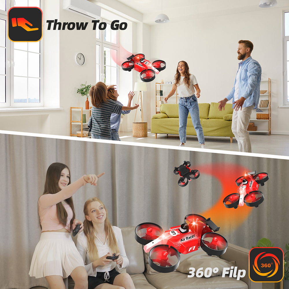 FunskyLM072-In-1LandAirFlyingCarAltitudeHoldHeadlessModeThrowtoGoLEDKidsGifts24GRCToysDroneQuadcopte-1999957-6