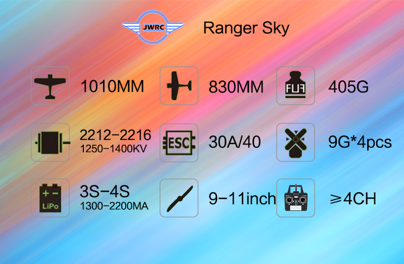 JWRCRangerSky1010mmWingspanBalsaWoodRCAirplaneKIT-1987274-1