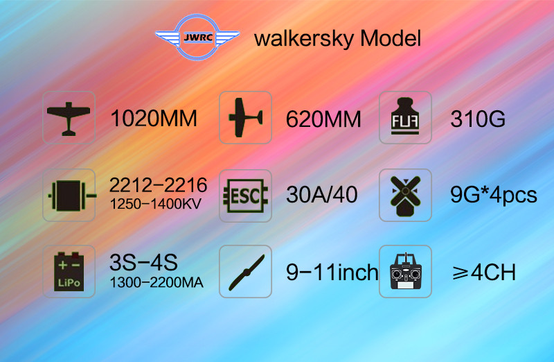 JWRCWalkersky1020mmWingspanBalsaWoodRCAirplaneTrainerKIT-1902208-1