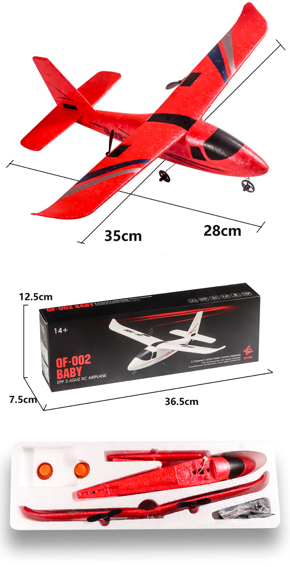 QF002Baby350mmWingspanEPP24Ghz2CHBulit-inGyroMiniRCAirplaneGliderRTFforBeginners-2011478-10