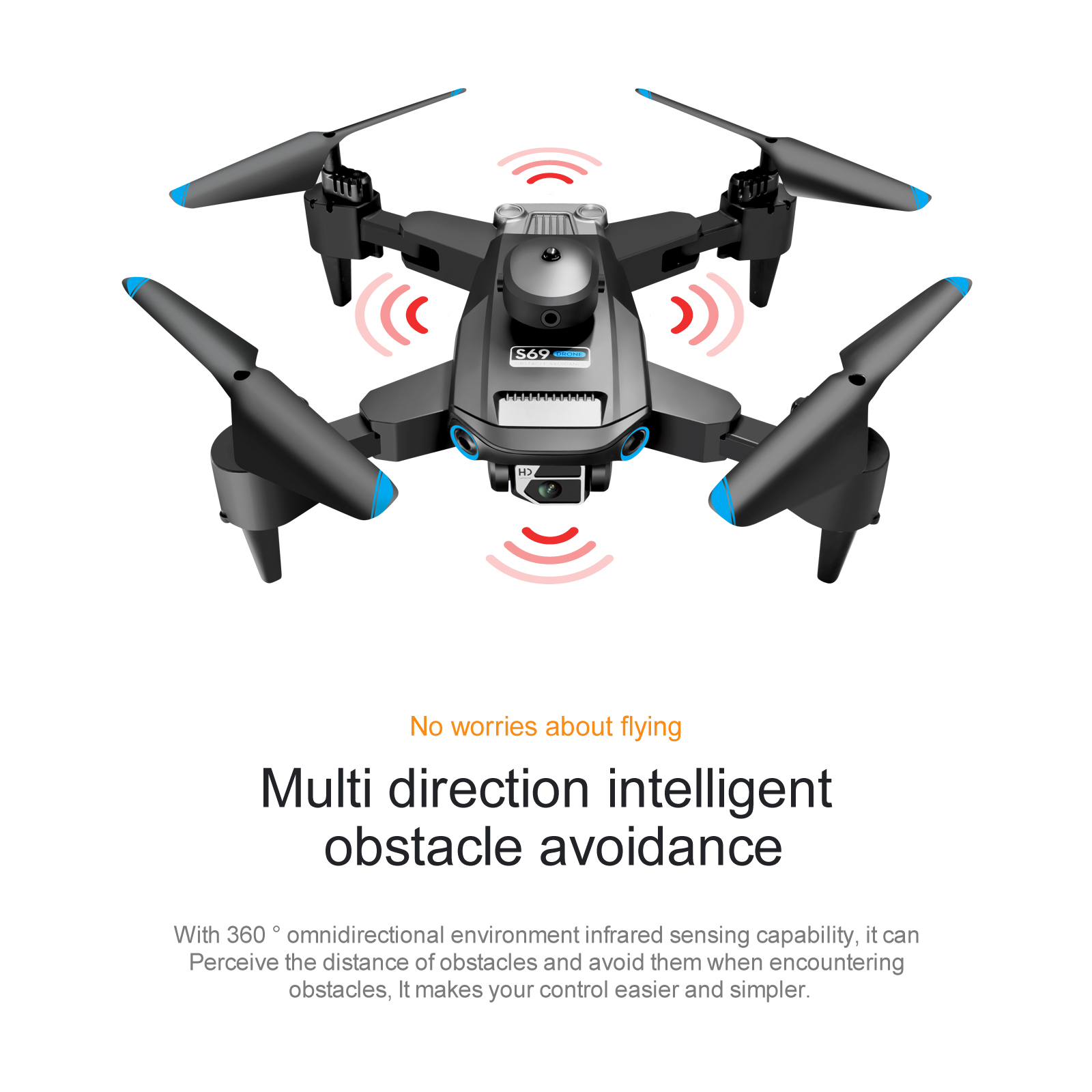 S69WIFIFPVwith4K480PDualCameraObstacleAvoidanceAltoitudeHoldMode15minsFlightTimeFoldableRCDroneQuadc-1976738-3