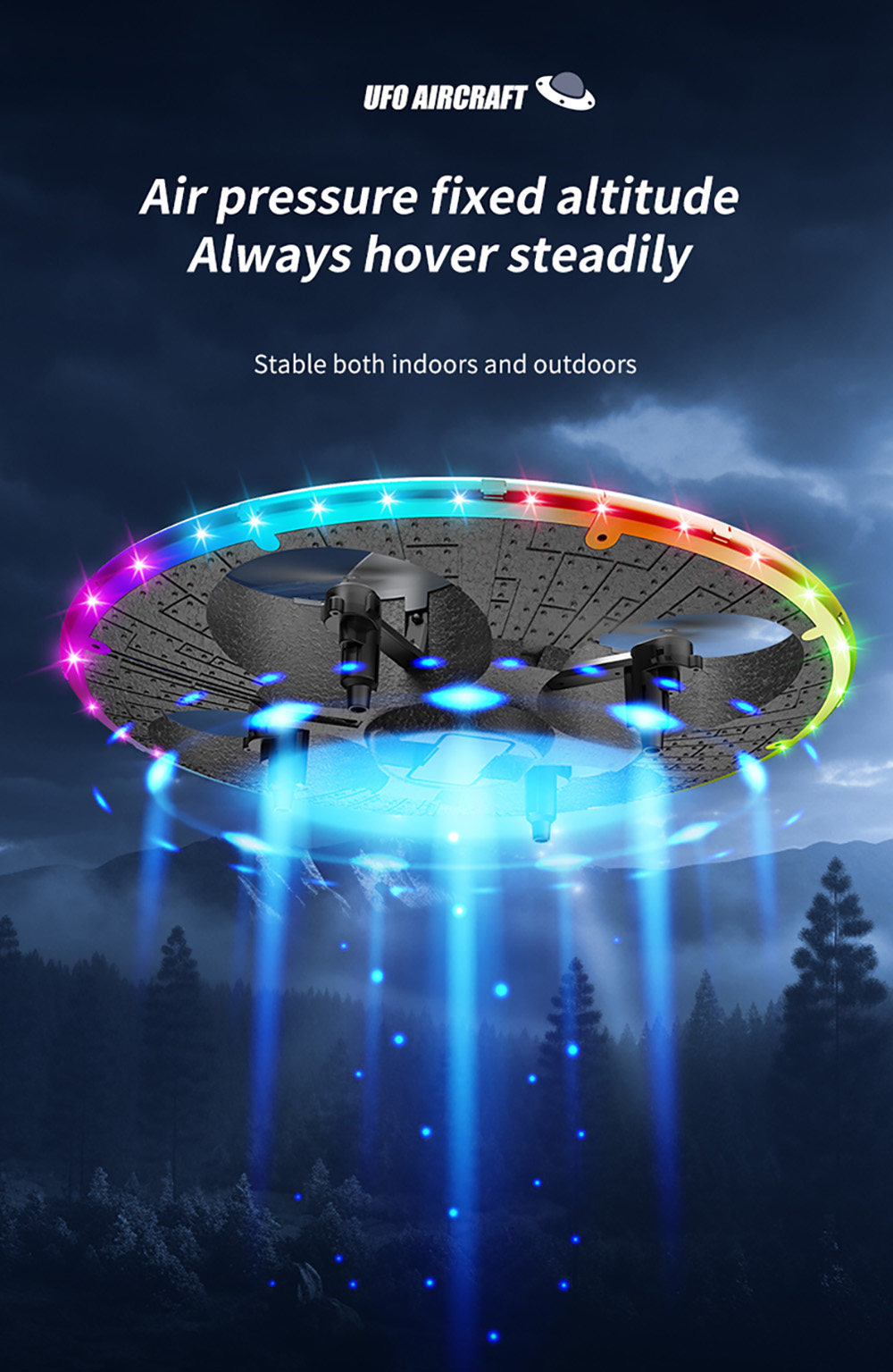 SJS163UFOWiFiFPVIntelligentObstacleAvoidanceControllableLightingCircleProtectionKidsGiftsEVAFoam24GR-2009618-4