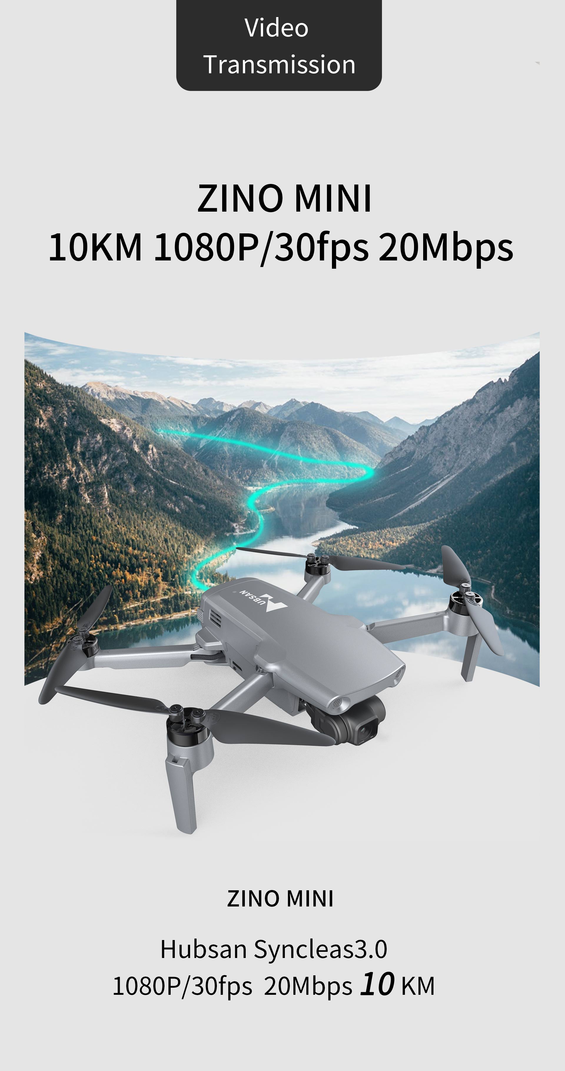 UKDirectHubsanZINOMini249gGPS10KMFPVwith4K30fpsCamera3-axisGimbal40minsFlightTimeRCDroneQuadcopterRT-2002595-6