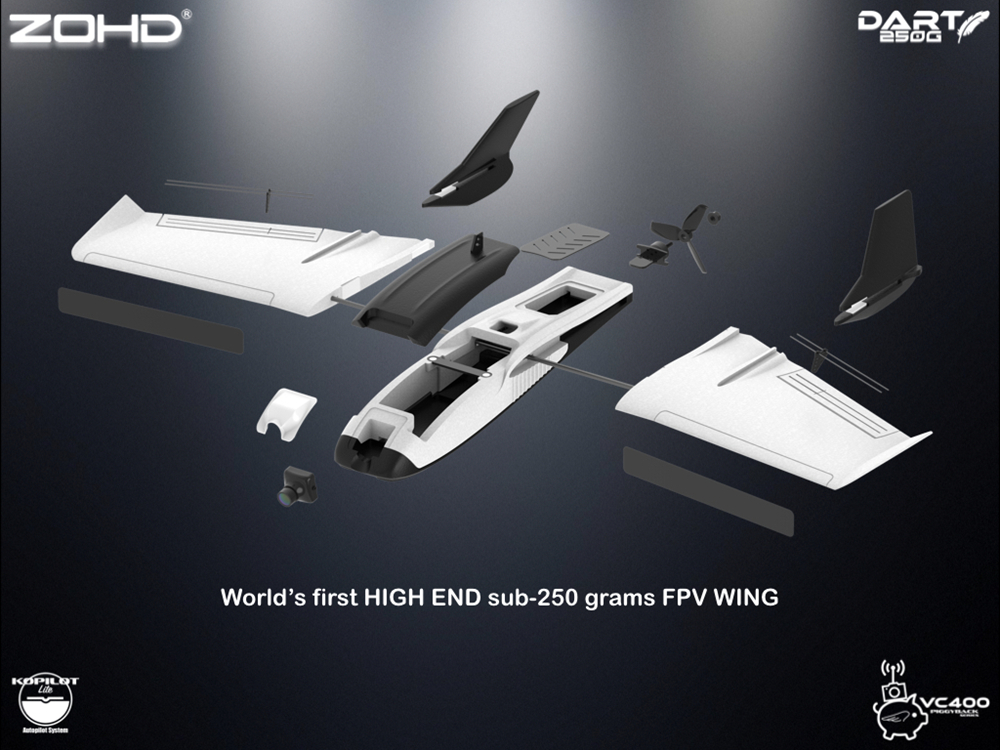 ZOHDDart250G570mmWingspanSub-250gramsSweepForwardWingAIOEPPFPVRCAirplanePNPKIT-1577924-8