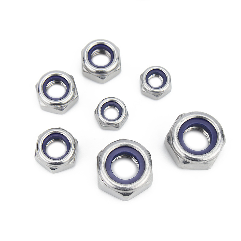 10PcsM2M25M3M4M5304StainlessSteelBlackHexNylonInsertLockNutSelf-lockingNylockNutLocknut-1976651-1