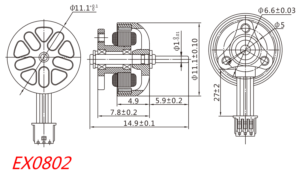 17gSuperLightHappymodelEX0802080219000KV22000KV1SBrushlessMotorinNewOne-PieceBellDesignforMobula6M6H-1778794-7