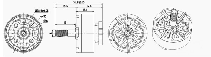 1PCSurpassXM22072400KVBrushlessMotorCWCCWforFPVRacingRCDrone-1977308-1