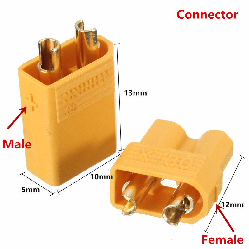 1PairXT302mmGoldenMaleFemalePlugInterfaceConnector-1034559-2