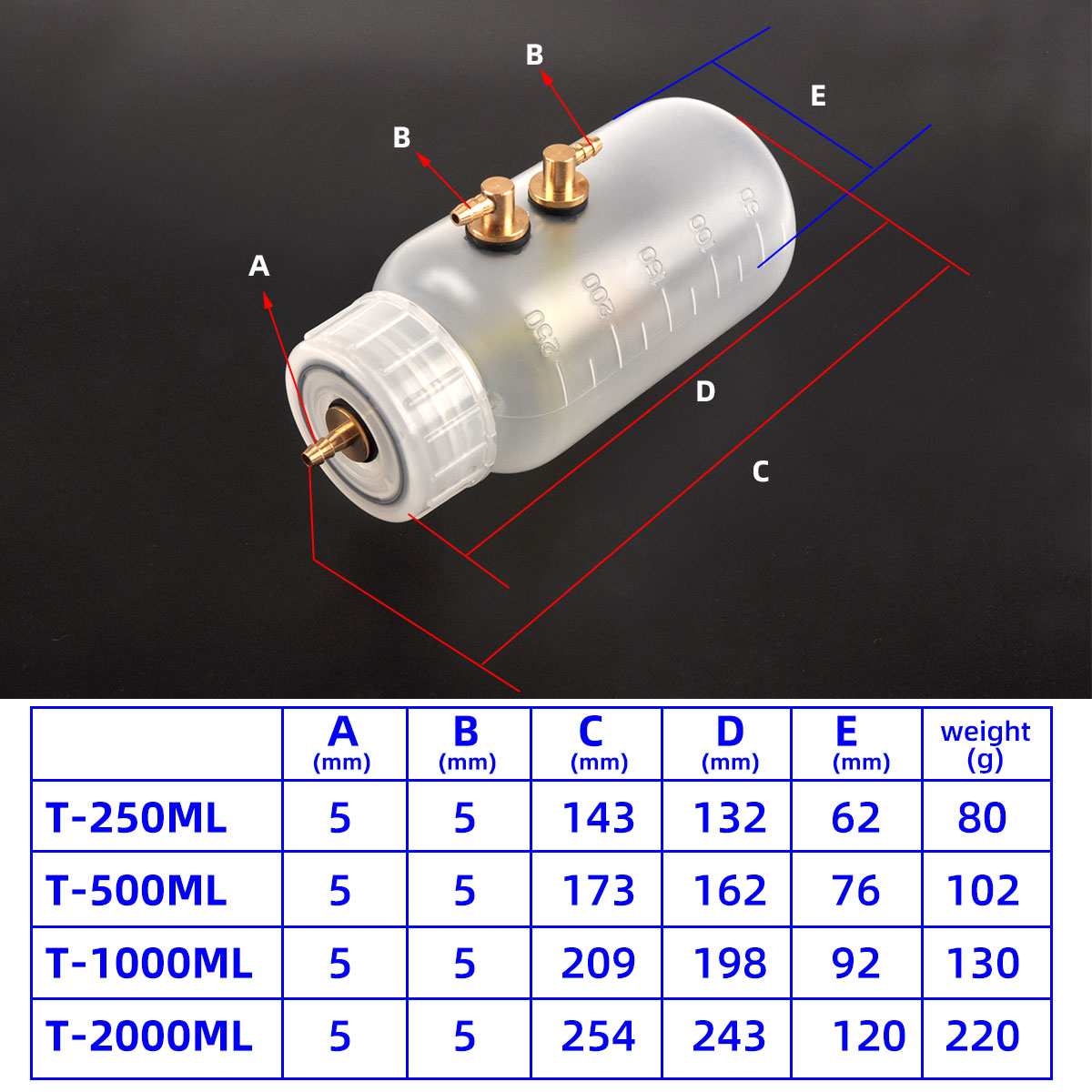 1Piece250ML500ML1000ML2000MLAnti-bubblePlasticFuelTankOilTankforFixed-wingUAVRCAirplane-1981528-7